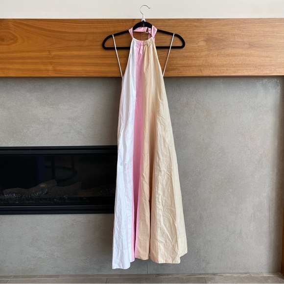 TIBI Colorblock Trapeze Poplin Midi Dress, Size XS - Picture 2 of 12